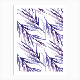 Violet Brunch Leaves Pattern Art Print