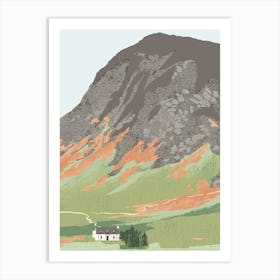 Scottish Highlands Glen Coe Hut Art Print