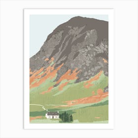 Scottish Highlands Glen Coe Hut Art Print Art Print