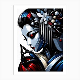 Geisha Glossy Portrait Art Print