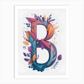 Colorful Letter B Illustration 6 Art Print