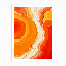 Abstract Orange Painting Póster