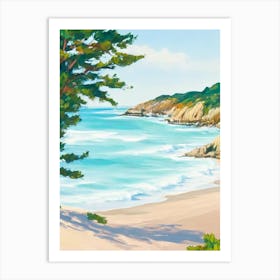 Spiaggia Del Principe, Sardinia, Italy Contemporary Illustration 1  Art Print