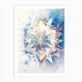 Intricate, Snowflakes, Storybook Watercolours 2 Art Print