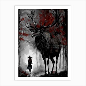 Goings-on in the Darkling Woods ~ Witch Gothic Witches Spooky Fairytale Watercolour   Art Print