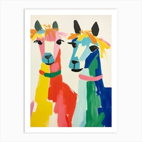 Colourful Kids Animal Art Llama 2 Art Print