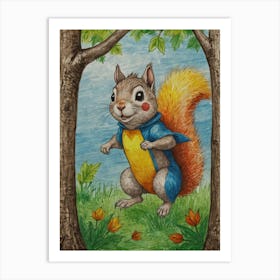 Squirrel In The Forest 1 Art Print