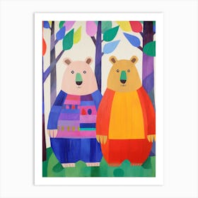 Colourful Kids Animal Art Wombat 1 Art Print