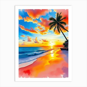 Sunset On The Beach 18 Art Print