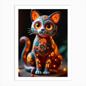 Day Of The Dead Cat 1 Art Print