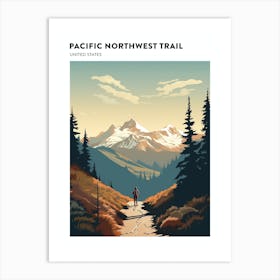 Pacific Northwest Trail Usa 2 Hiking Trail Landscape Poster Art Print