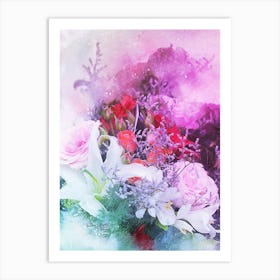 Watercolor Flowers 1 Art Print