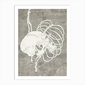 Katsushika Hokusai Skeleton Art Print