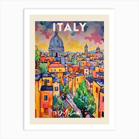 Milan Italy Fauvist Painting Travel Poster Art Print