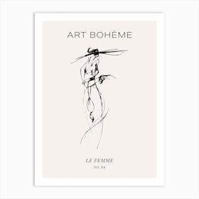 Woman Fashion Sketch - Art Boheme - Le Femme 04 Art Print