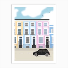 Colorful Notting Hill, London, England Art Print