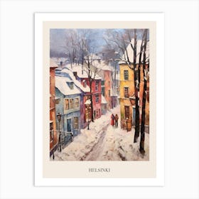 Vintage Winter Painting Poster Helsinki Finland Art Print