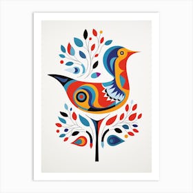 Scandinavian Bird Illustration Dove 1 Art Print