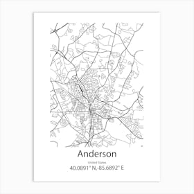 Anderson Creek,United States Minimalist Map Art Print