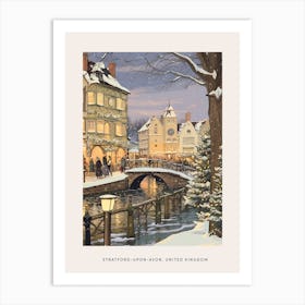 Vintage Winter Poster Stratford Upon Avon United Kingdom 3 Art Print