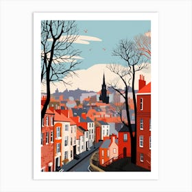 Retro Winter Illustration Edinburgh Scotland 1 Art Print