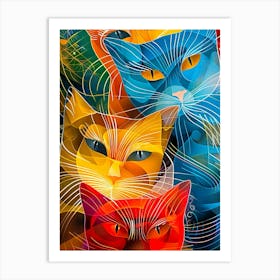 Colorful Cats Art Print