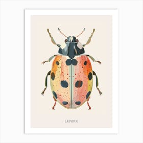 Colourful Insect Illustration Ladybug 18 Poster Art Print