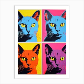 Pop Art Cats Vivid 4 Art Print