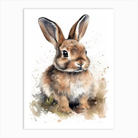 Baby Bunny Watercolour Nursery 7 Art Print