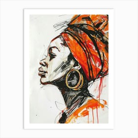 African Woman With Turban 15 Art Print