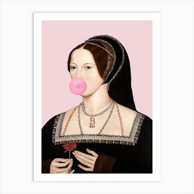 Anne Boleyn Bubble-Gum Queen Art Print