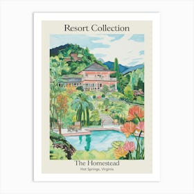 Poster Of The Homestead   Hot Springs, Virginia   Resort Collection Storybook Illustration 3 Art Print