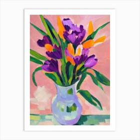 Crocus 2 Matisse Style Flower Art Print