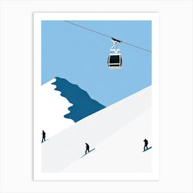 Jackson Hole, Usa Minimal Skiing Poster Art Print