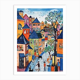 Jakarta, Dreamy Storybook Illustration 3 Art Print