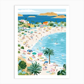 Elafonisi Beach, Crete, Greece, Matisse And Rousseau Style 4 Art Print