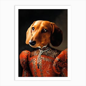 Lady Mariah The Dachshund Pet Portraits Art Print
