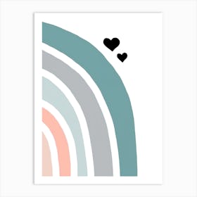 Rainbow Hearts Canvas Print Art Print