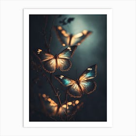 Glowing Butterflies Art Print
