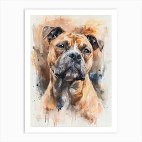 Staffordshire Bull Terrier Acrylic Painting 7 Art Print