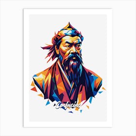 Confucius 2 Portrait WPAP Pop Art Art Print