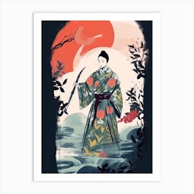 Female Samurai Onna Musha Illustration 17 Art Print