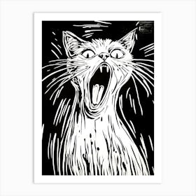 Fantastic Screaming Cat 15 Art Print