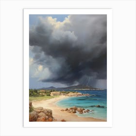 Sardinia beaches and thunderstorm. Art Print