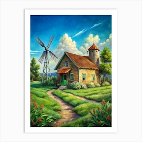 Windmill House Art Print