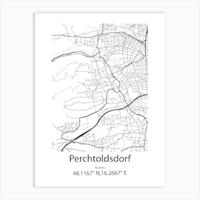 Perchtoldsdorf,Austria Minimalist Map Art Print