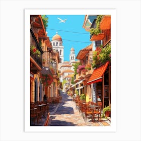 Antalya Old Town Pixel Art 2 Art Print