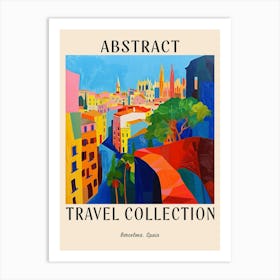 Abstract Travel Collection Poster Barcelona Spain 3 Art Print