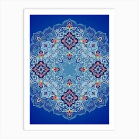 Mandala - Iznik Turkish pattern, floral decor Art Print