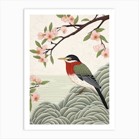 Bird Illustration Green Heron 2 Art Print